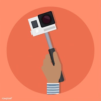 Illustration of a hand holding an action came.. | Free stock vector - 251725