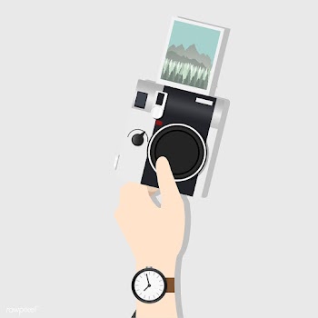 Illustration of a hand holding an instant cam.. | Free stock vector - 251751