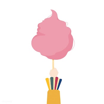 Illustration of a hand holding cotton candy | Free stock vector - 414848