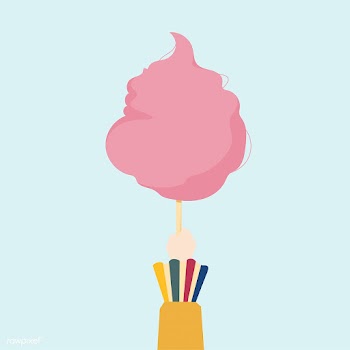 Illustration of a hand holding cotton candy | Free stock vector - 414899