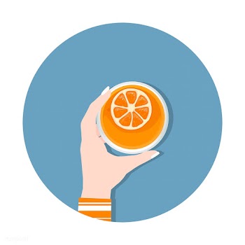 Illustration of a hand holding glass of orang.. | Free stock vector - 251772
