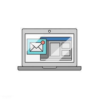 Illustration of a laptop with email | Free stock vector - 399487