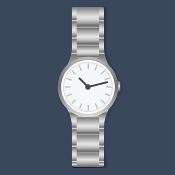 Illustration of a metallic wrist watch