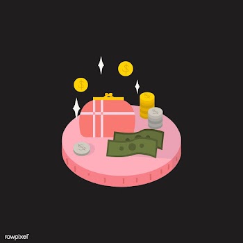 Illustration of a purse and money | Free stock vector - 60234