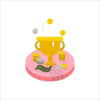 Illustration of a trophy and cash | Free stock vector - 60251