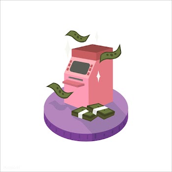 Illustration of an ATM machine and cash icon | Free stock vector - 60229