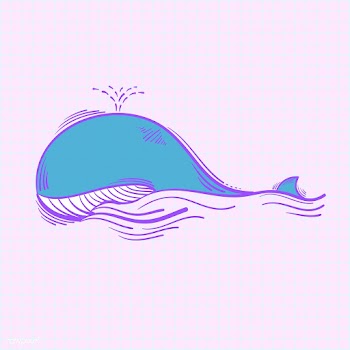 Illustration of blue whale swimming | Free stock vector - 60899