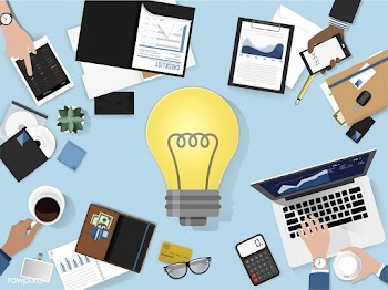 Illustration of brainstorming business team | Free stock vector - 390494