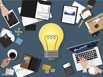 Illustration of brainstorming business team | Free stock vector - 390544