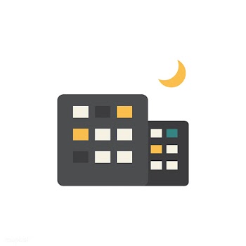 Illustration of building with moon | Free stock vector - 395001