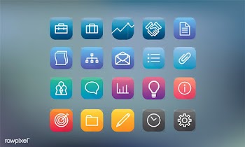 Illustration of business icons set | Free stock vector - 395202