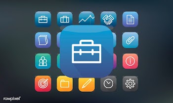 Illustration of business icons set | Free stock vector - 395203