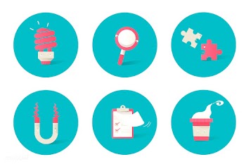 Illustration of business icons set on blue ba.. | Free stock vector - 384813