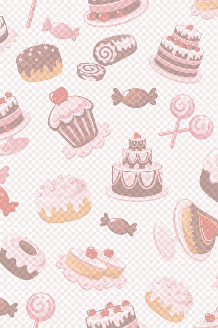illustration of cakes and cupcakes, Muffin Dessert Cake Candy, Cake background, food, baking, heart png