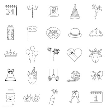 Illustration of celebration party icons set | Free stock vector - 266475