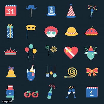 Illustration of celebration party icons set | Free stock vector - 266540