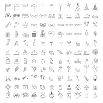 Illustration of celebration party icons set | Free stock vector - 266573