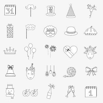 Illustration of celebration party icons set | Free stock vector - 266654