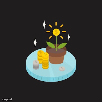 Illustration of coins growing from plants | Free stock vector - 60261