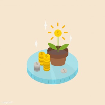 Illustration of coins growing out of a plant | Free stock vector - 60295