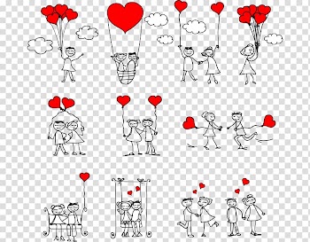 Illustration of couple, Love Stick figure couple Illustration, Love couple painted decoration material transparent background PNG clipart