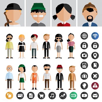 Illustration of diverse people | Free stock vector - 389048