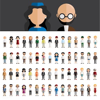 Illustration of diverse people | Free stock vector - 389134