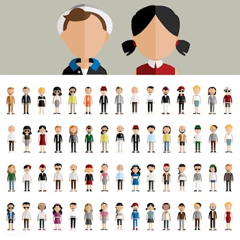 Illustration of diverse people | Free stock vector - 389455