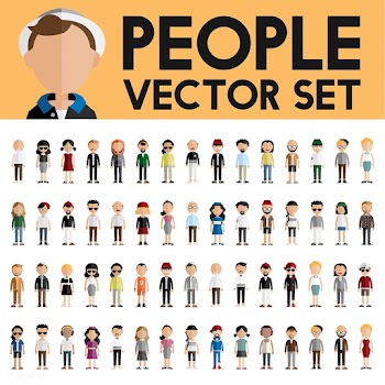 Illustration of diverse people | Free stock vector - 389512