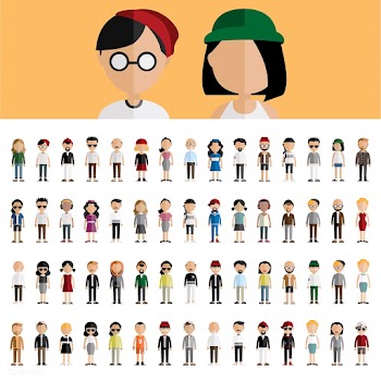 Illustration of diverse people | Free stock vector - 389543