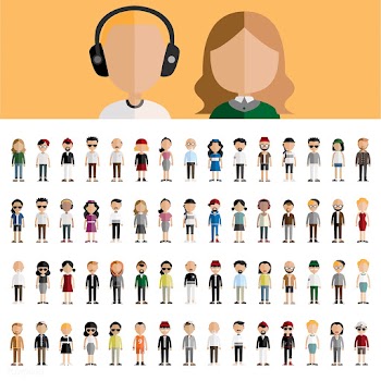 Illustration of diverse people | Free stock vector - 389646