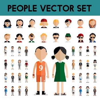 Illustration of diverse people | Free stock vector - 389652