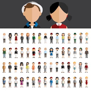 Illustration of diverse people | Free stock vector - 389679