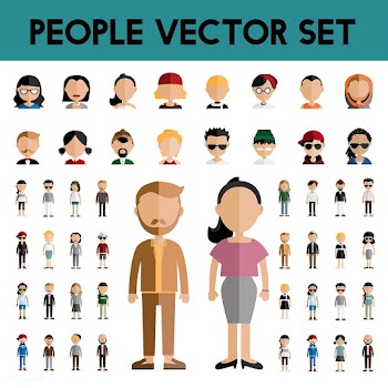 Illustration of diverse people | Free stock vector - 389759