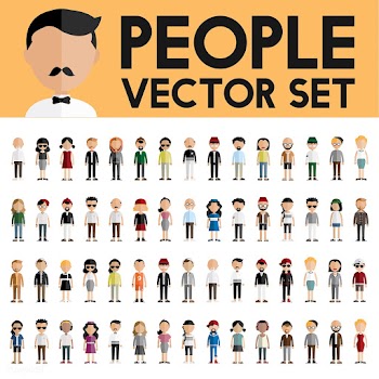 Illustration of diverse people | Free stock vector - 389772