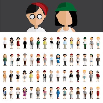 Illustration of diverse people | Free stock vector - 389779