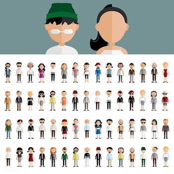 Illustration of diverse people | Free stock vector - 389946