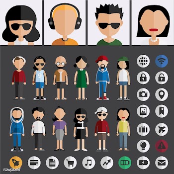 Illustration of diverse people | Free stock vector - 390070