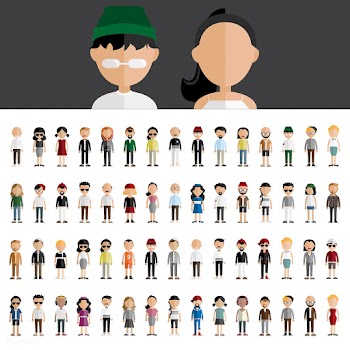 Illustration of diverse people | Free stock vector - 390189