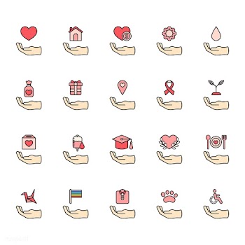Illustration of donation support icons set | Free stock vector - 297204