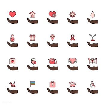 Illustration of donation support icons set | Free stock vector - 297239
