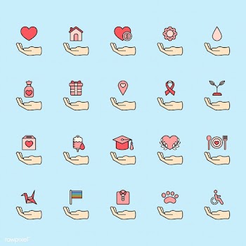 Illustration of donation support icons set | Free stock vector - 297310