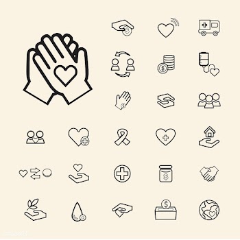 Illustration of donation support icons set | Free stock vector - 389017