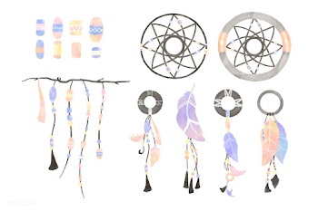 Illustration of dreamcatcher decorated with f.. | Free stock vector - 405490