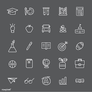 Illustration of education icons set | Free stock vector - 389487