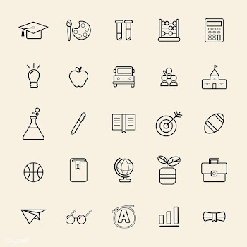 Illustration of education icons set | Free stock vector - 390278