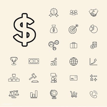 Illustration of financial icons set | Free stock vector - 389044