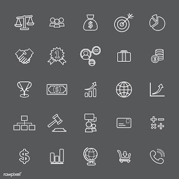 Illustration of financial icons set | Free stock vector - 389444