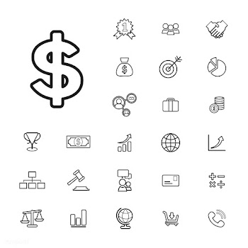 Illustration of financial icons set | Free stock vector - 389631