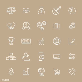 Illustration of financial icons set | Free stock vector - 389638